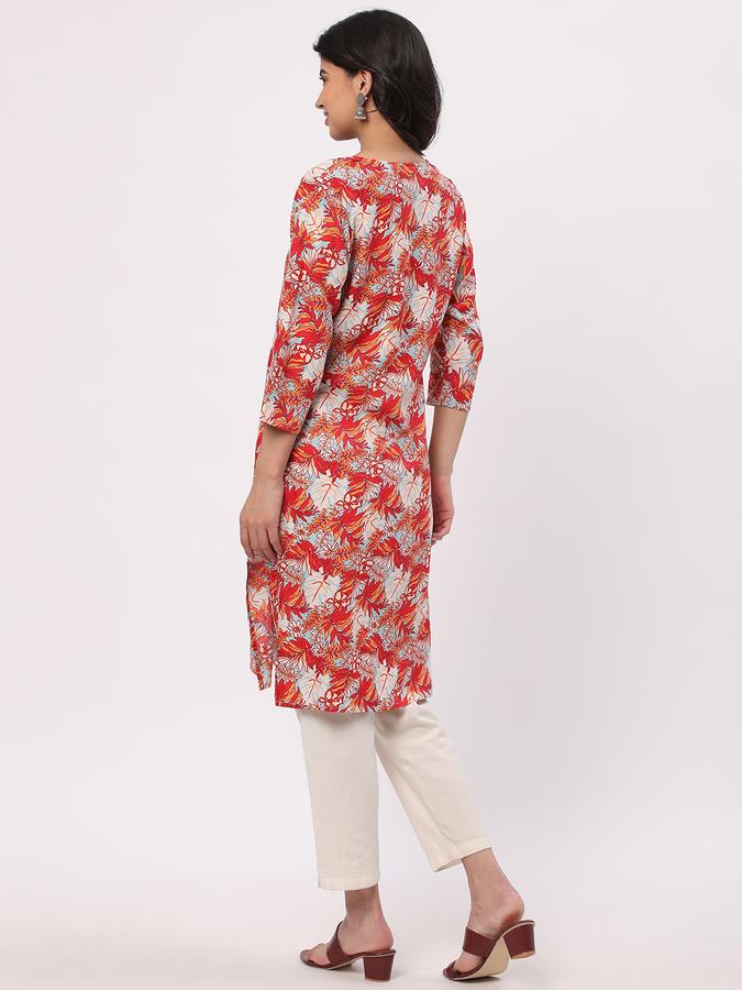 Women Floral Printed Straight Kurta image number 2