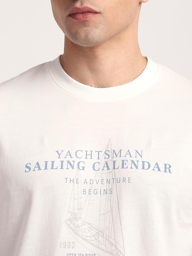 R&B Men's Ivory Printed T-Shirt