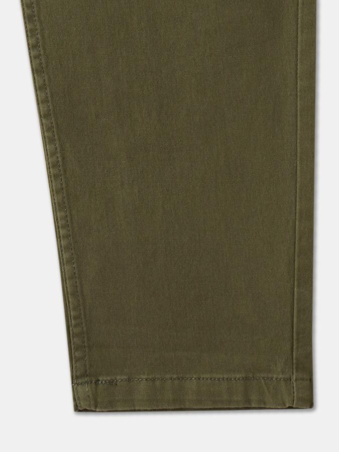 Boys Twill Regular Fit Drawstring Waist Clean Hem Trousers