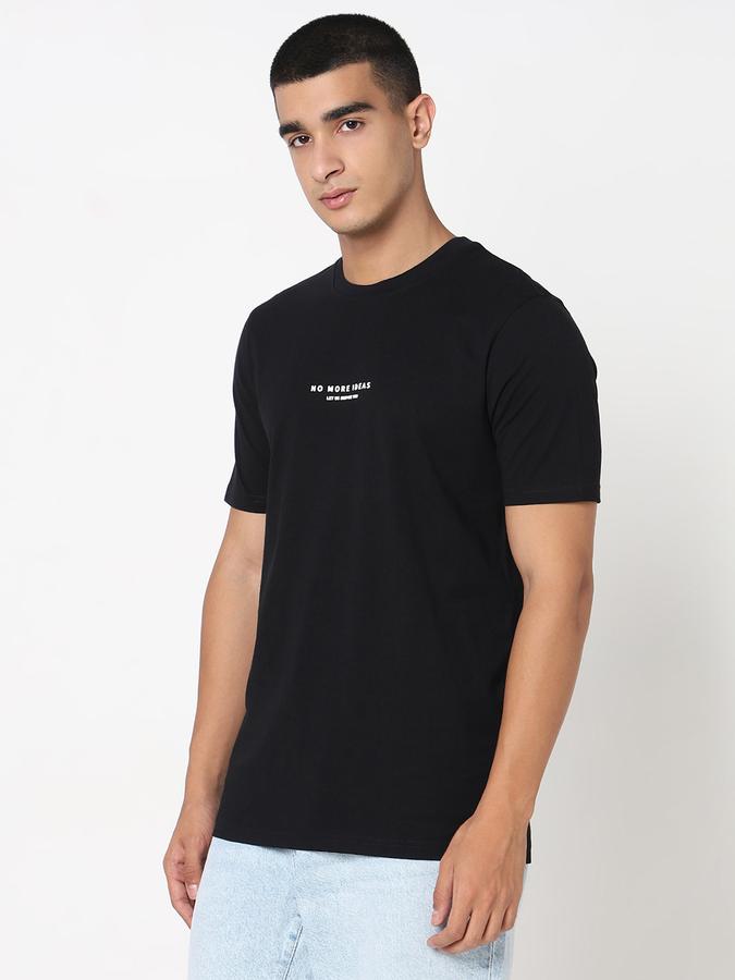R&B Men's Black Printed T-Shirt
