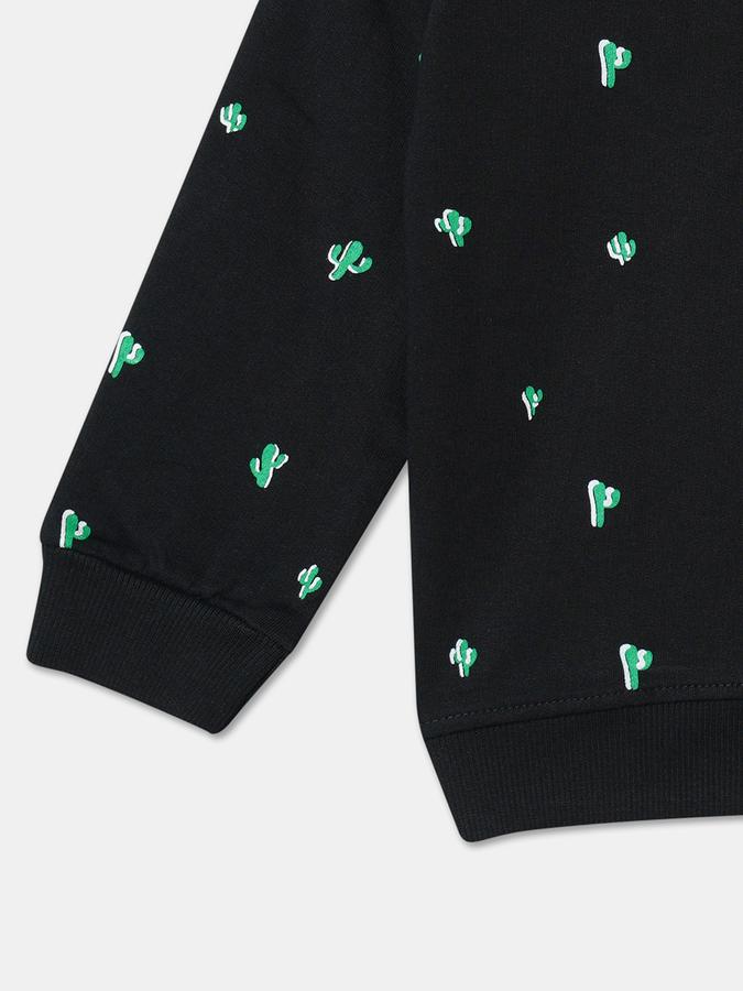 Boys Cotton Regular Fit Crew Neck Graphic Sweatshirt