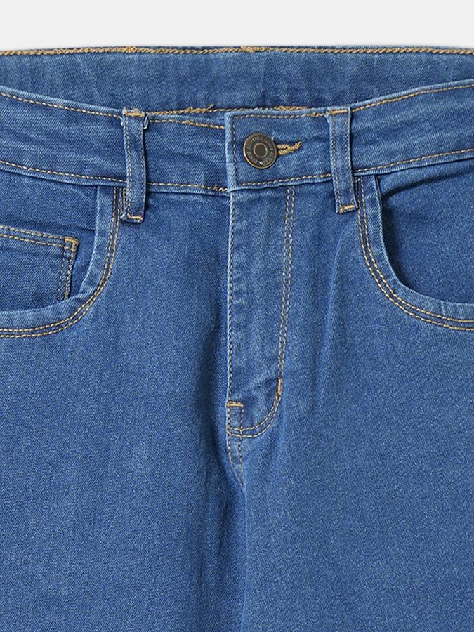 Boys Relaxed Fit Mid Rise Solid Jeans