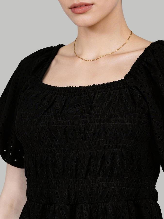 R&B Black Solid Women Regular fit Dress