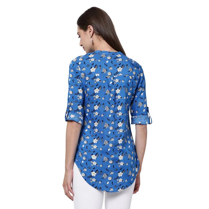 R&B Mandarin Neck Blue Tunic image number 3