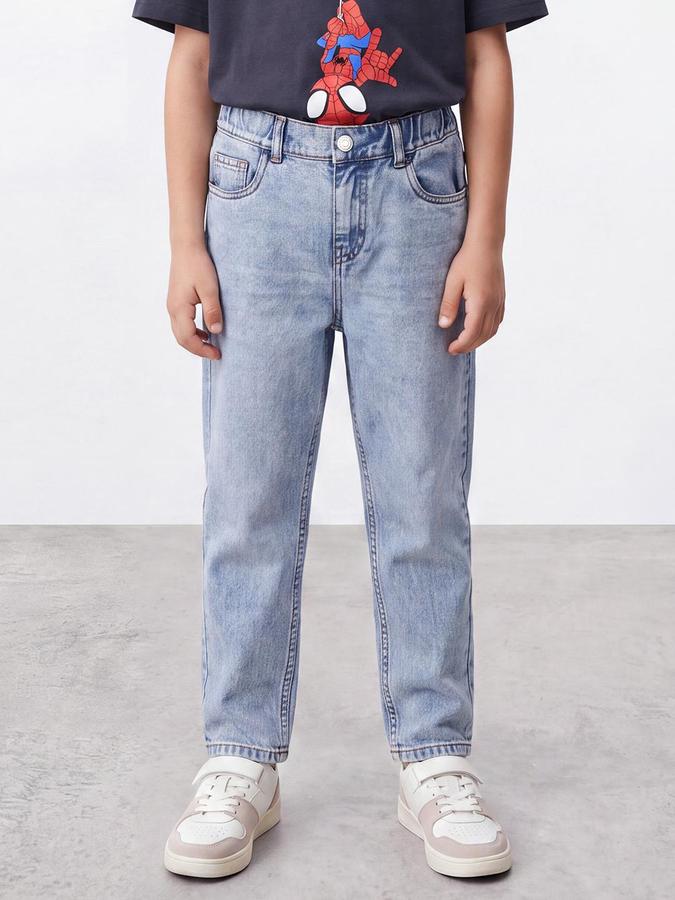 R&B Boys Blue Solid Regular Fit Stretchable Jeans