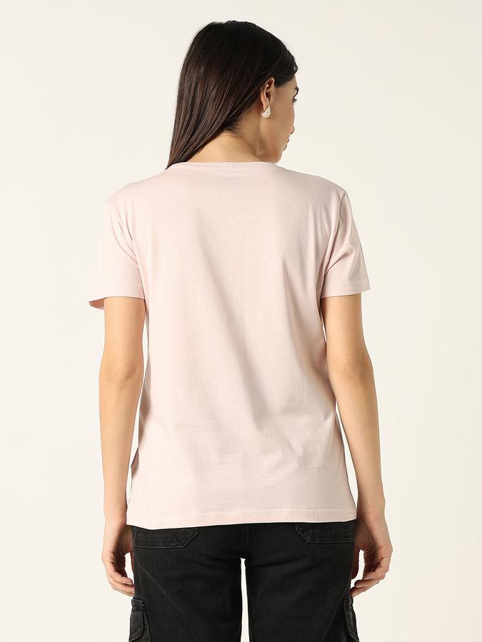 R&B Women Pastel Pink Botanical Graphic T-Shirt