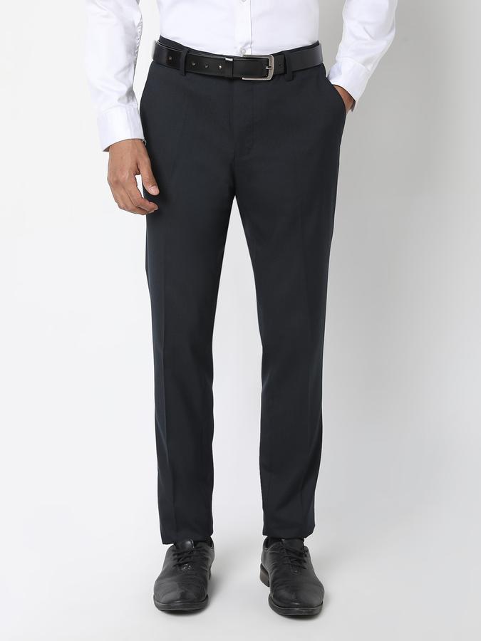 Men Flat-Front Slim Fit Trousers data-index=