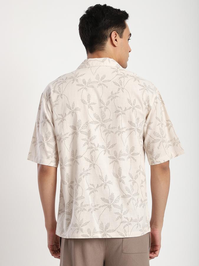 R&B Men's Beige Printed Shirt