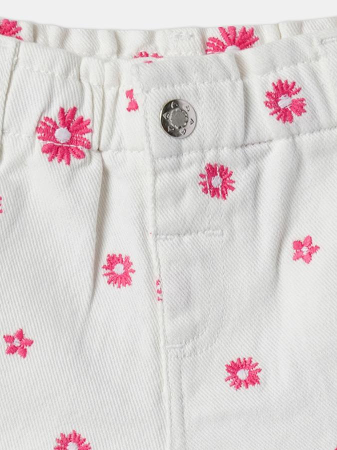 Girls Cotton Regular Fit Elastic Waist Clean Hem Shorts