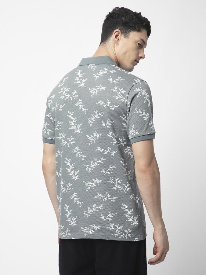 R&B Men's Green Printed T-Shirt