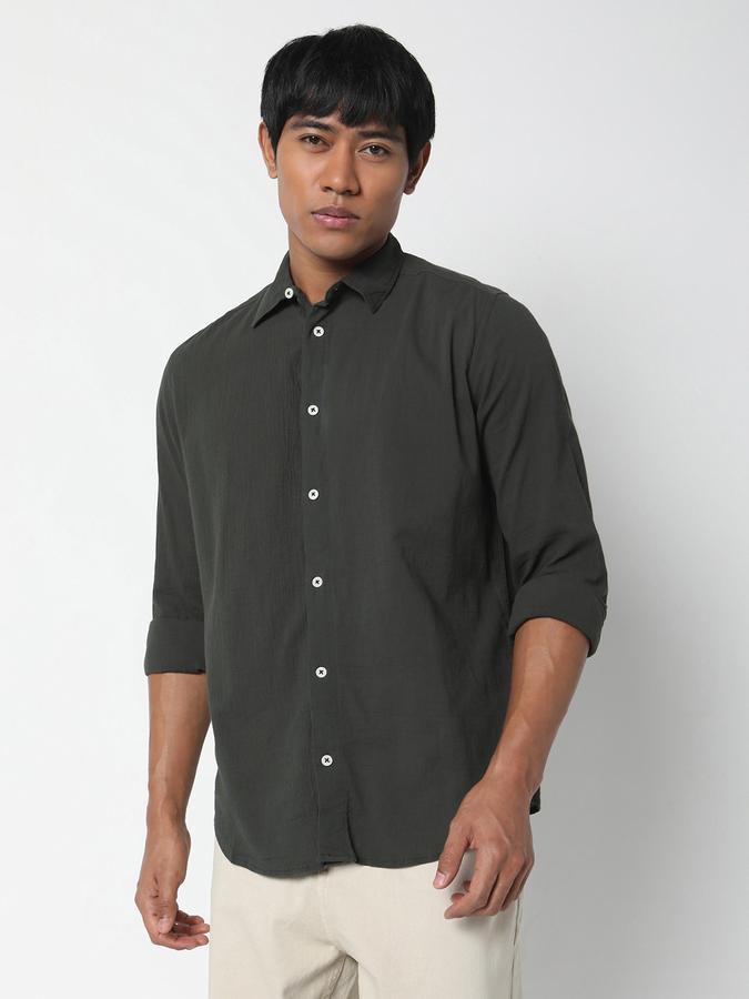 R&B Men's Solid Casual Shirt