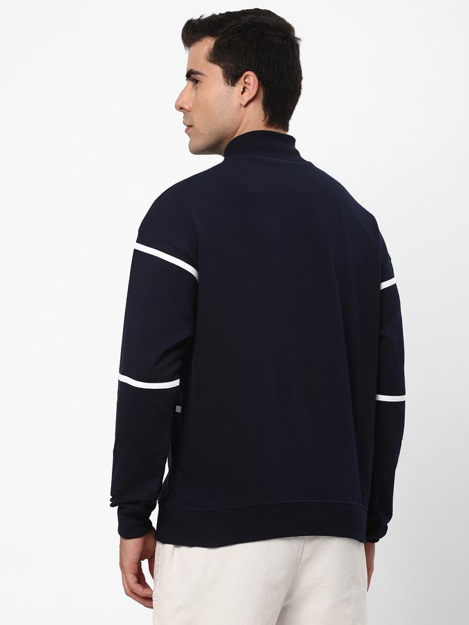 Men Fleece Regular Fit Half Zip Graphic Sweatshirt