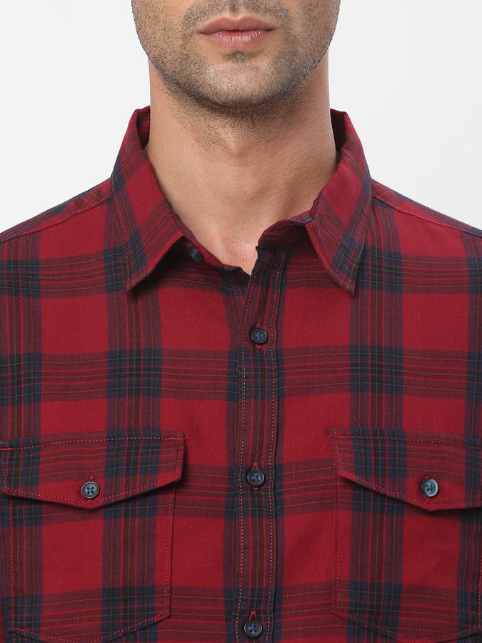 R&B Men Red Casual Shirts image number 3