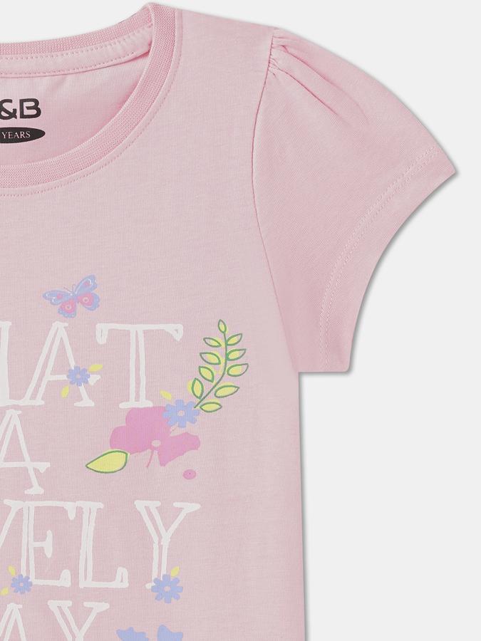 Girls Regular Fit Short Sleeve Crew Neck T-Shirt