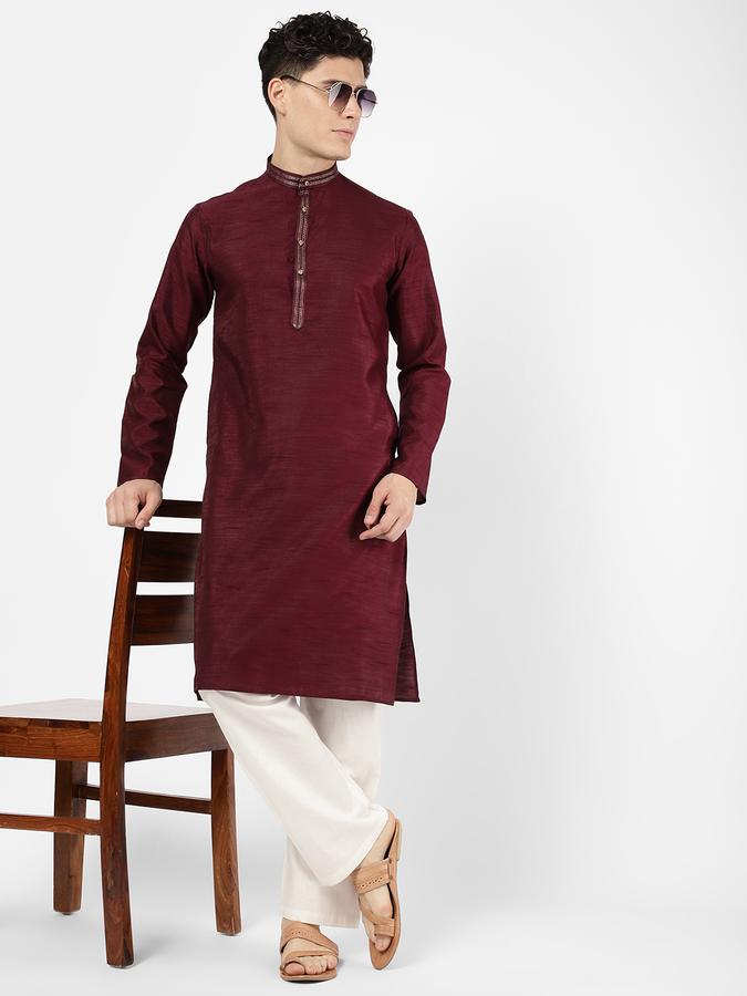 R&B Men Red Kurtas image number 1