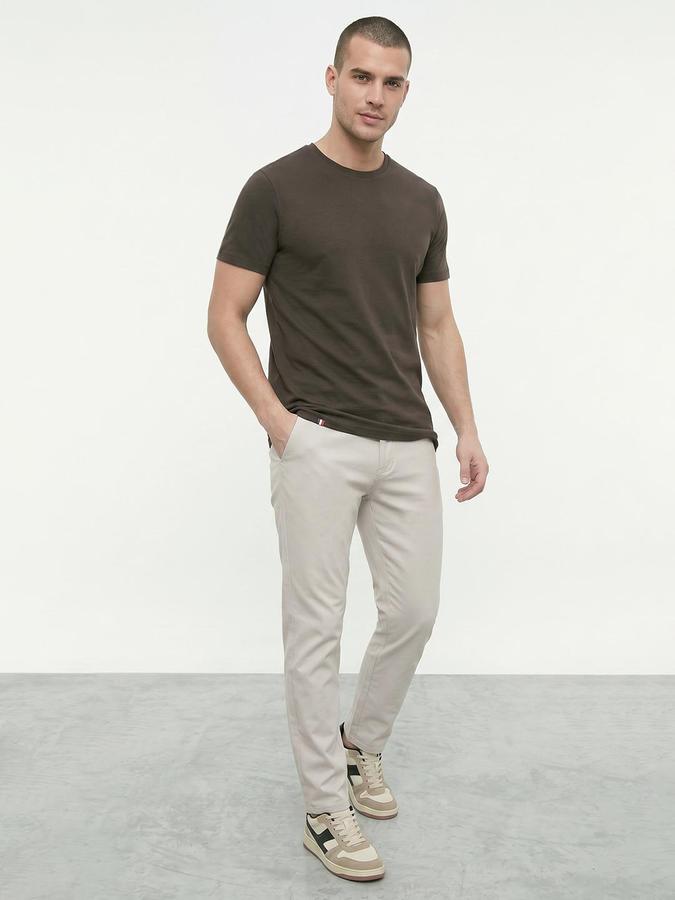 R&B Men's Ivory Slim Fit Trousers