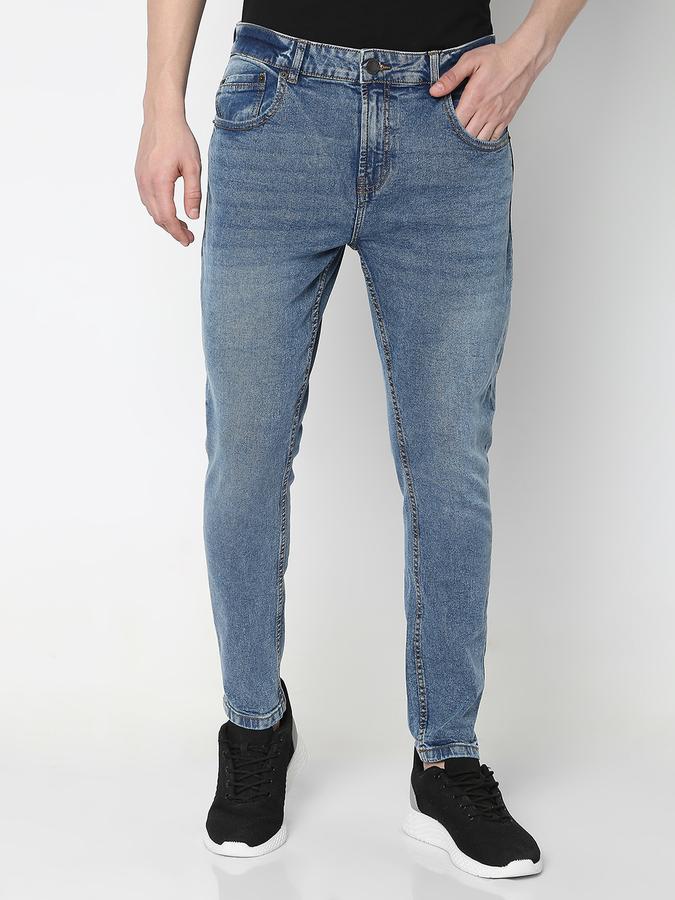 Men Light Wash Slim Jeans