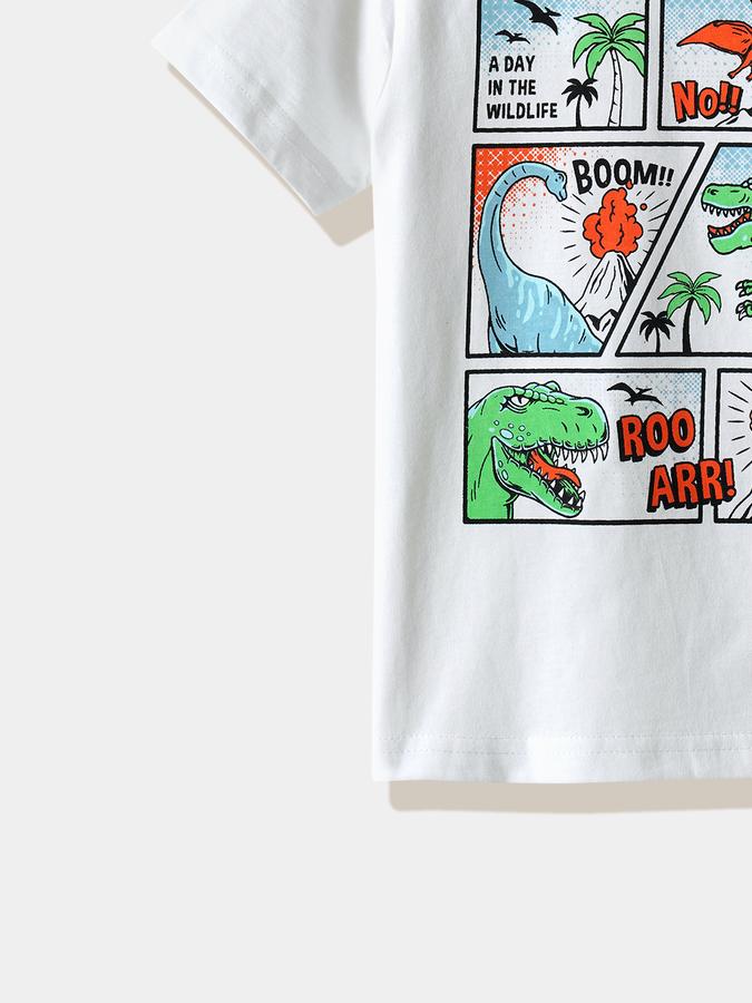 Boys Cotton Regular Fit Crew Neck Graphic T-shirt