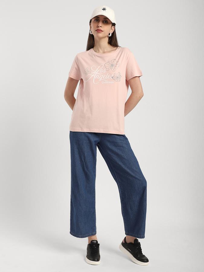 R&B Women Nude Pink Typography T-Shirt