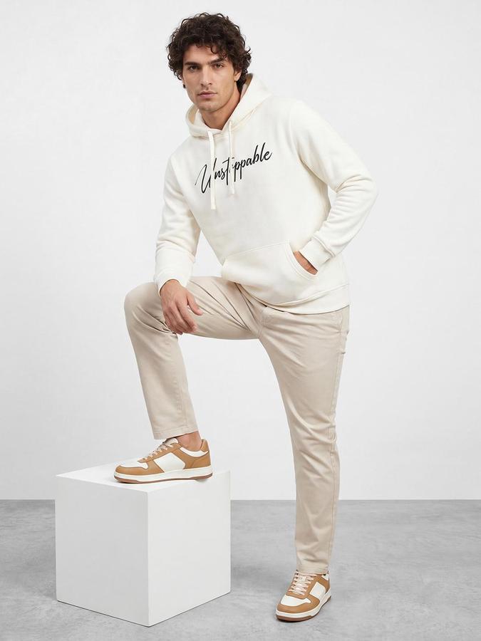 R&B White Blended Printed Men Sweatshirts