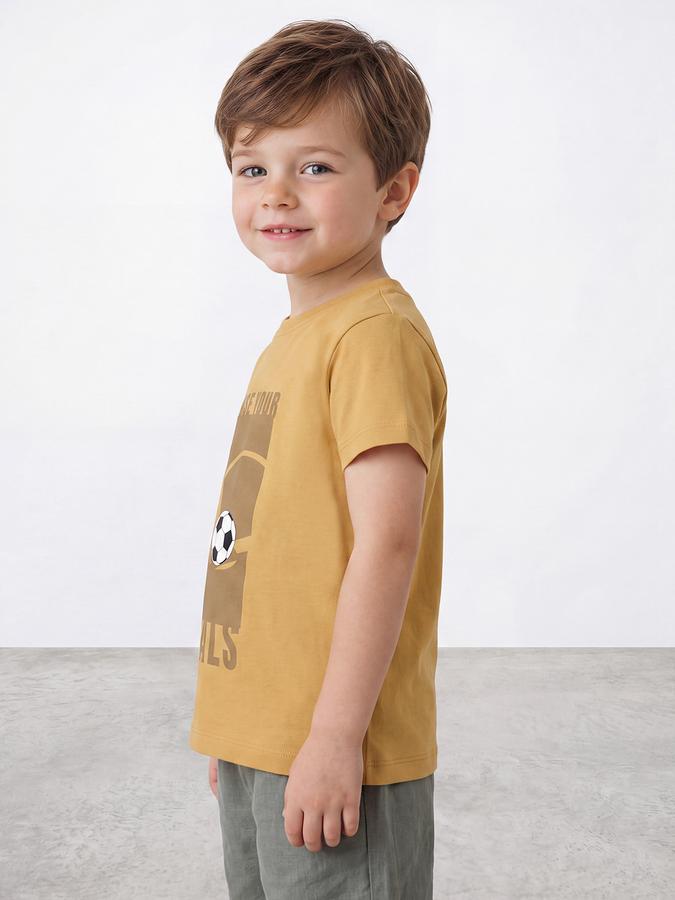 R&B Boys Mustard Graphic Print Short Sleeves Tshirt