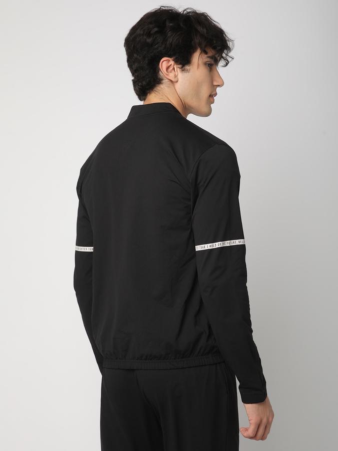 Men Polyester Regular Fit Graphic Track Jacket