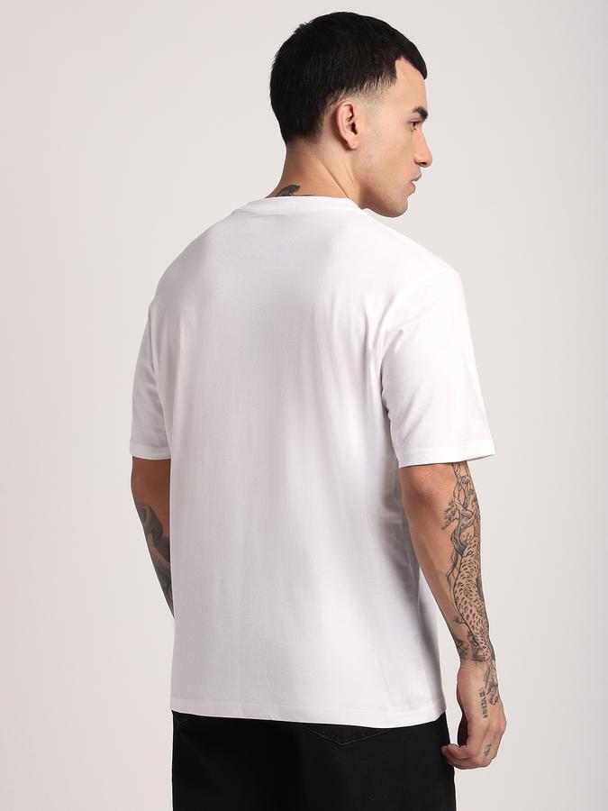 Men Cotton Relaxed Fit Crew Neck Graphic T-shirt