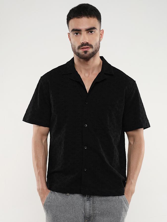 Men Relaxed Fit Shirt with Patch Pocket