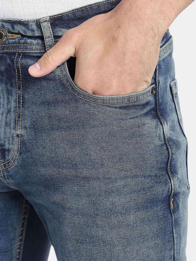 R&B Blue Slim Fit Men Mid Rise Jeans