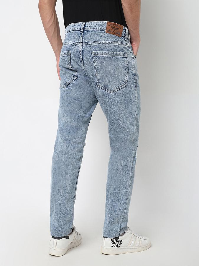 Men Denim Relaxed Fit Mid Rise Acid Wash Jeans
