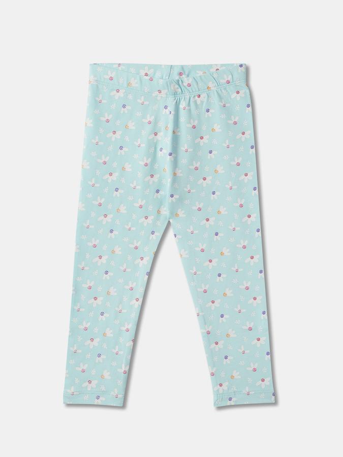 Girl Floral Print Leggings with Elasticated Waist image number 0