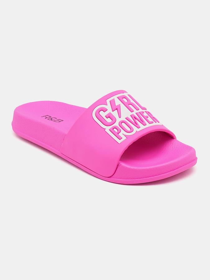 Girls Peep-Toe Slip-On Slides image number 2