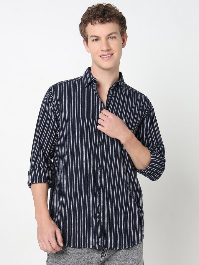 R&B MEN'S TEXTURE LONG SLEEVE Casual SHIRT