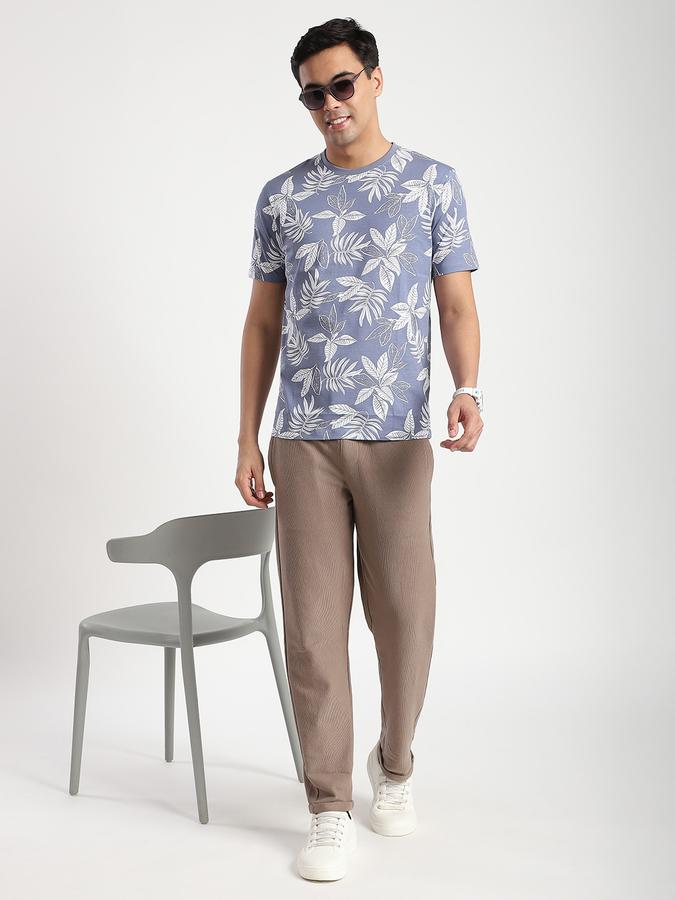 Men Cotton Regular Fit Crew Neck Printed T-shirt