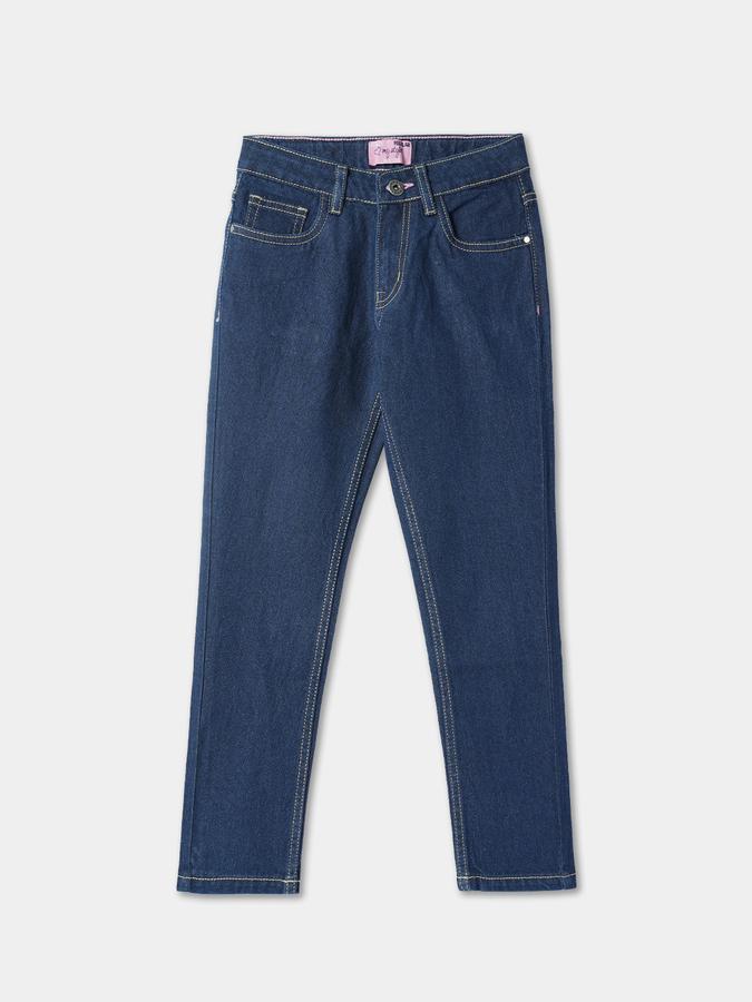 Girls Straight Fit Jeans with Insert Pockets