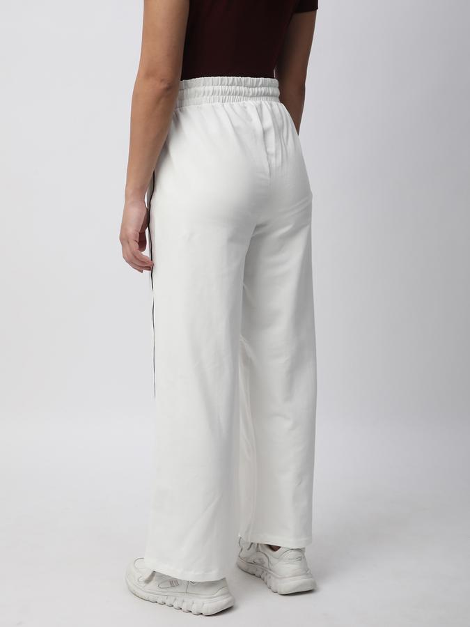 Women Cotton Regular Fit Drawstring Waist Solid Trackpants