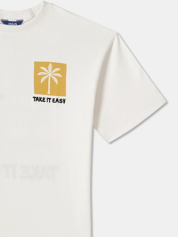 R&B Boys' Ivory Printed T-Shirt