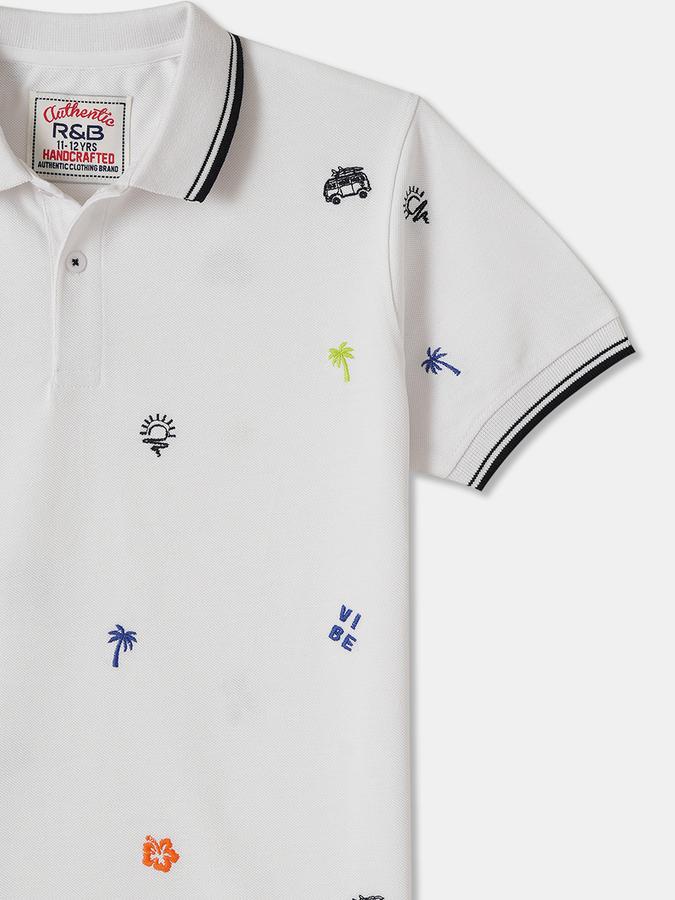 Boys Regular Fit Short Sleeve Polo Collar T-Shirt