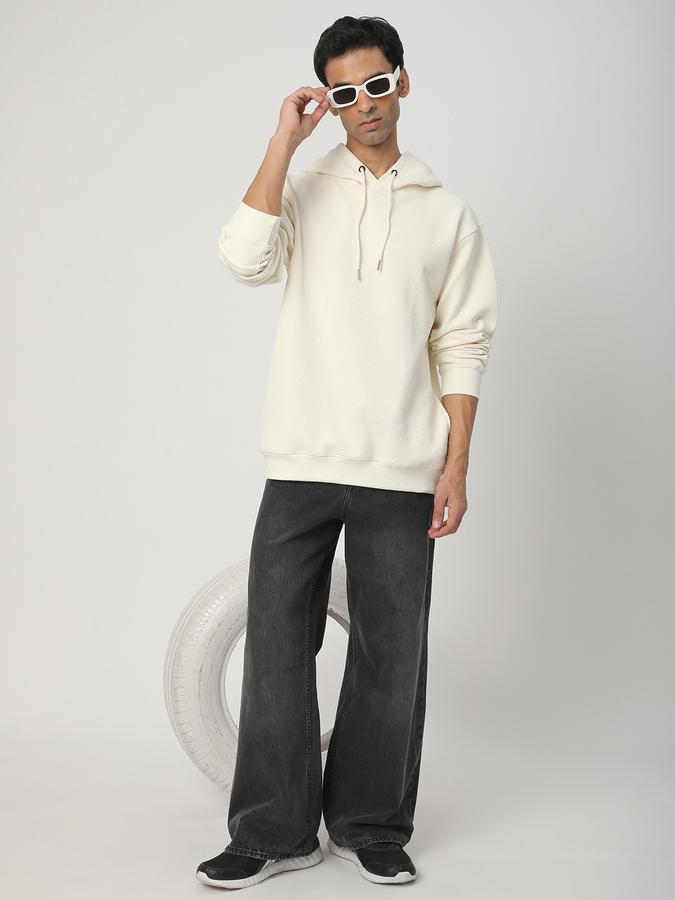 Men Cotton Oversized Fit Hooded Solid Sweatshirt