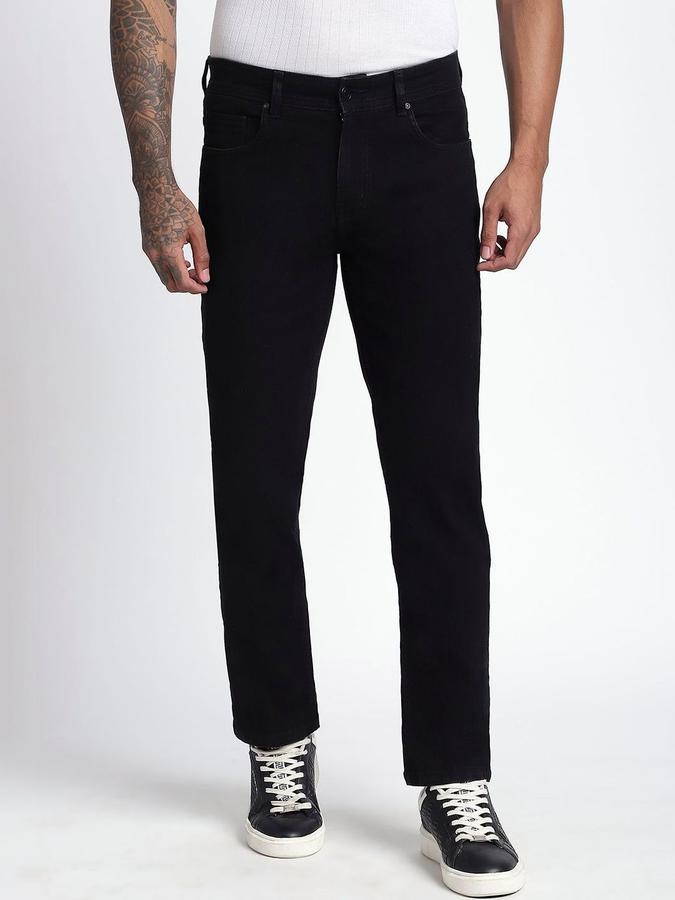 R&B Men Black Slim Fit Mid-Rise Jeans