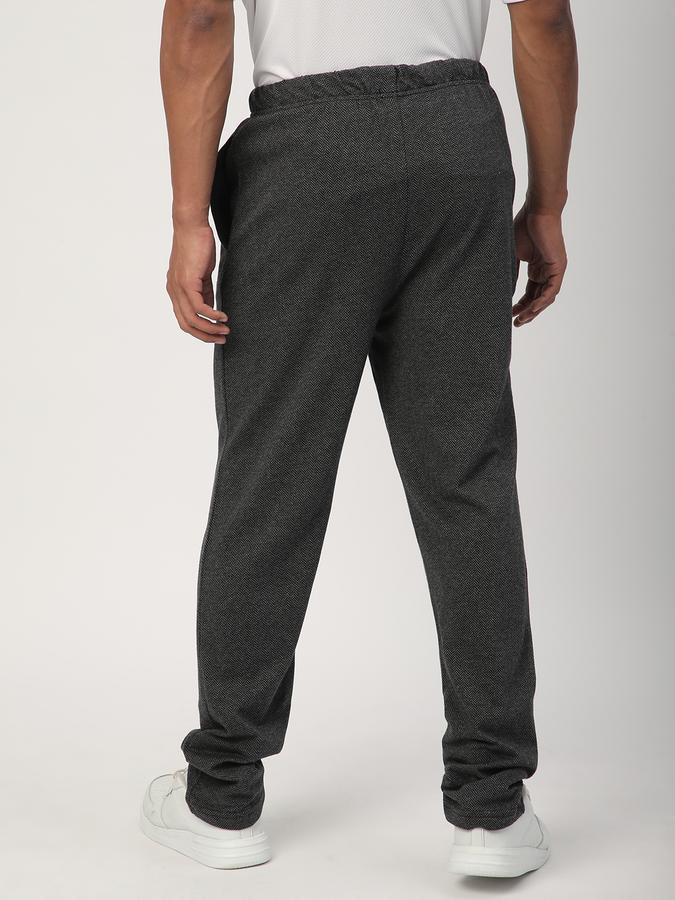 Men Cotton Regular Fit Drawstring Waist Open Hem Trackpants