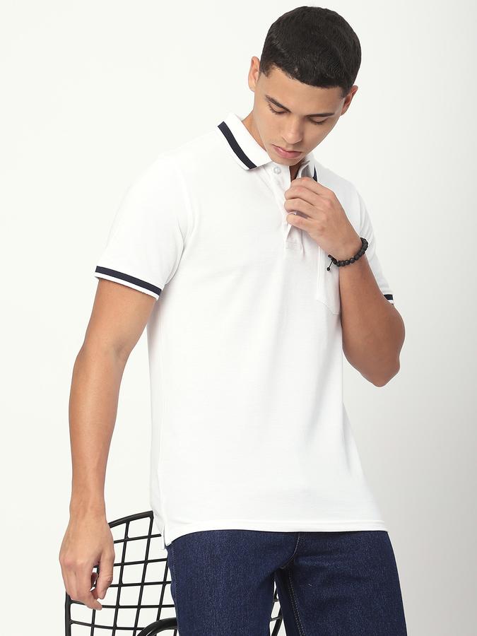 Men Polycotton Regular Fit Polo Neck Solid T-shirt