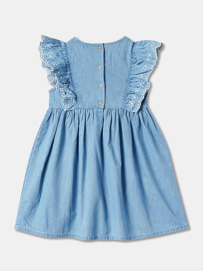 Girls Embroidered A-Line Dress image number 1
