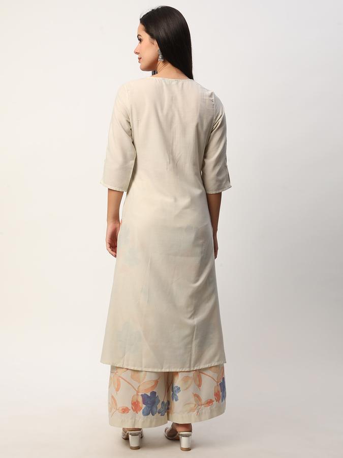 Women Rayon Regular Fit Round Neck Printed Kurta