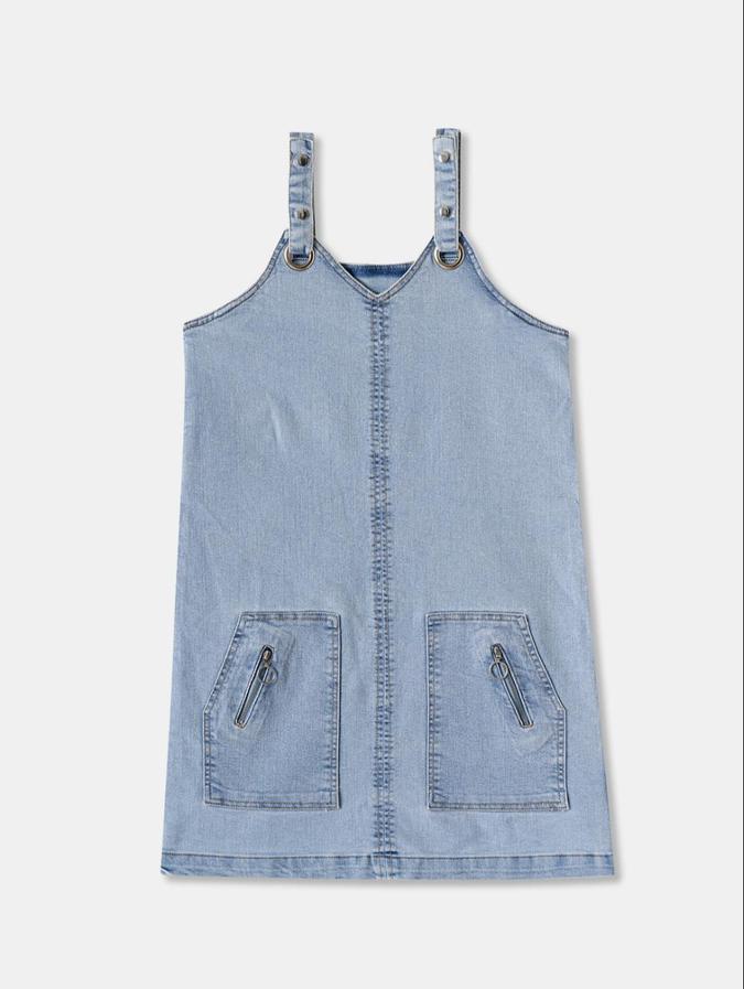 R&B Blue Solid Girls Clothing Set