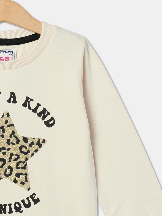 Girls Typographic Print Round-Neck Sweatshirt image number 2