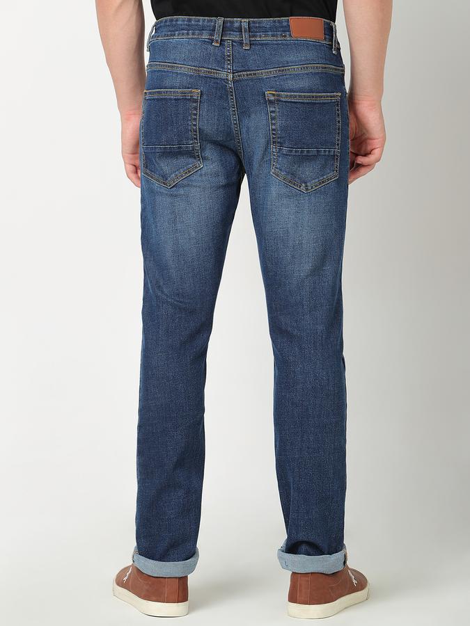 Men Cotton Slim Fit Mid Rise Faded Jeans