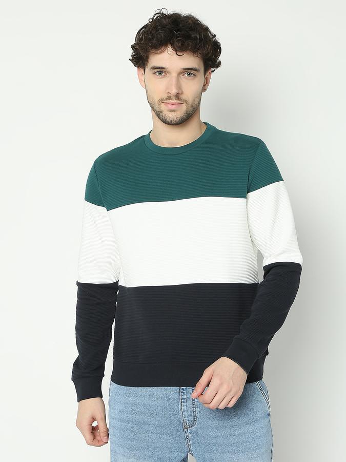 Men Colourblock Regular Fit Sweatshirt image number 0