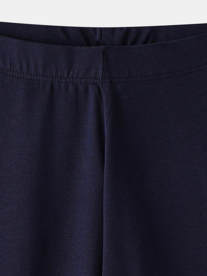 Girls Solid Full Length Mid Rise Legging