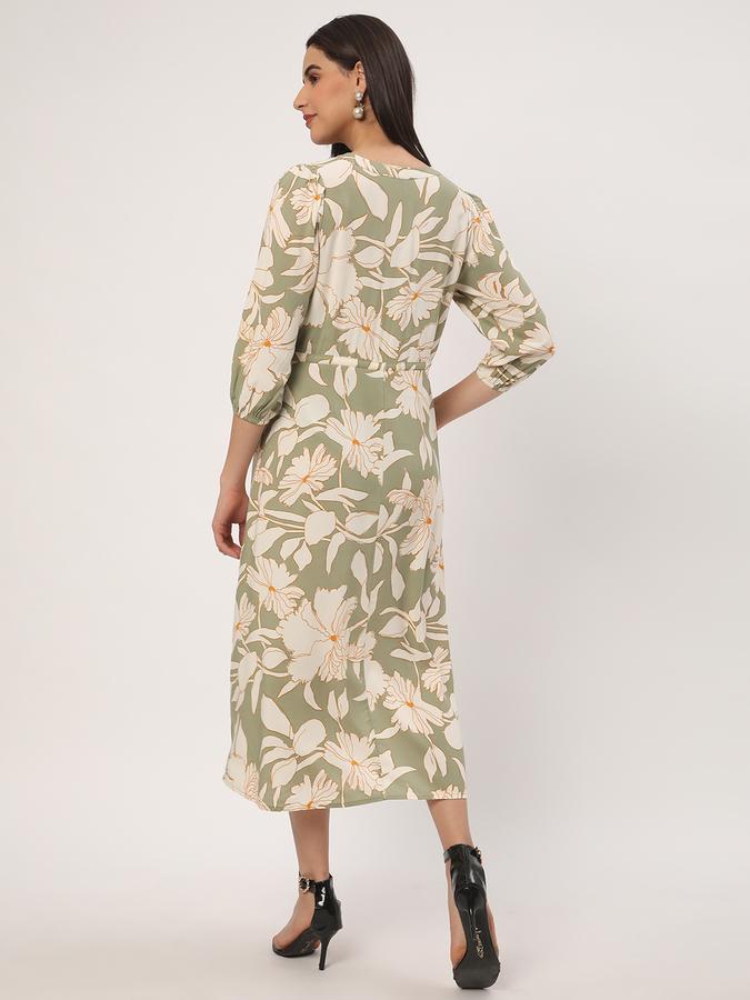 Women Floral Print V-Neck Dress image number 2